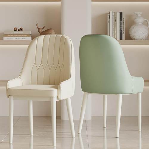 奶油风软包餐椅靠背椅子凳子