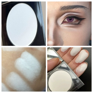 Cos纯白色哑光高光眼影假双卧蚕提眉骨提亮面部拉丁舞打底截断