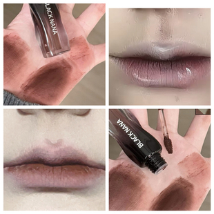 二次元Cos成男裸色口红唇釉星野唇泥哑光雾面棕色黑色持久不沾杯