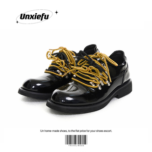 增高厚底休闲皮鞋 UNZIZHI 男款 英伦风复古德比鞋 通勤男生 2025新款