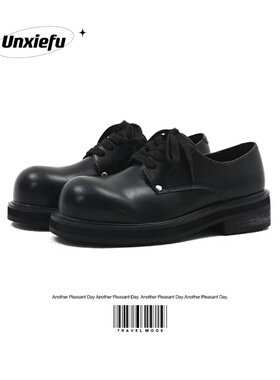 巴黎大头米奇德比鞋小众英伦高级感vibe翘头厚底皮鞋潮牌正装男鞋