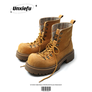 UNZIZHI“工装魅力”苏格兰两穿WORKWEAR工作皮靴工装风马丁靴男
