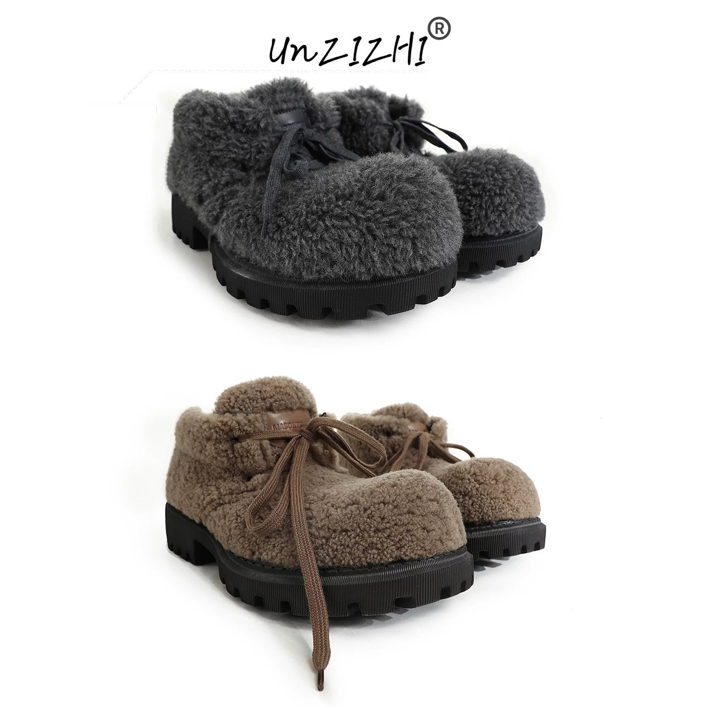 米奇头仿羊羔毛雪地短筒靴