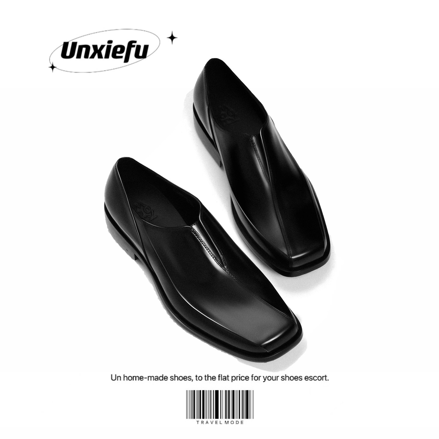 UNZIZHI LOAFER中性乐福鞋男真皮英伦风套脚一脚蹬商务休闲皮鞋潮 - 实物图