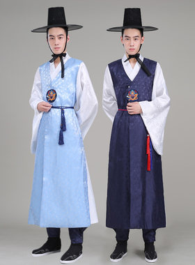 复古韩服韩国朝鲜族舞台演出服男
