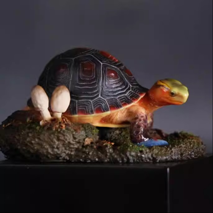 口袋堂 黄缘闭壳龟 限量手办树脂仿真动物模型玩具摆件