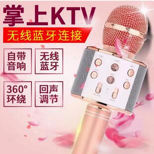 全民K歌WS-858手机无线蓝牙麦克风学生娱乐话筒音响一体K歌可变声