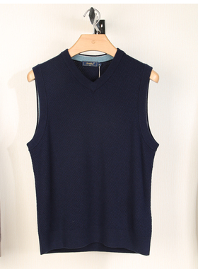 金利来羊绒衫V领纯羊绒马甲背心2023新款男装毛衣MRMF29913105-95