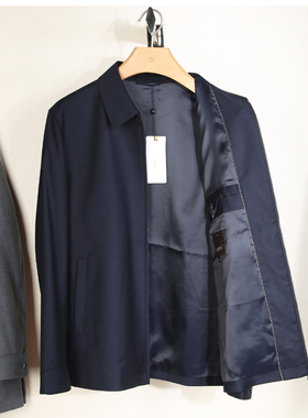 金利来男装外套2024秋新款翻领羊毛羊绒行政夹克MJSGA2913035-95