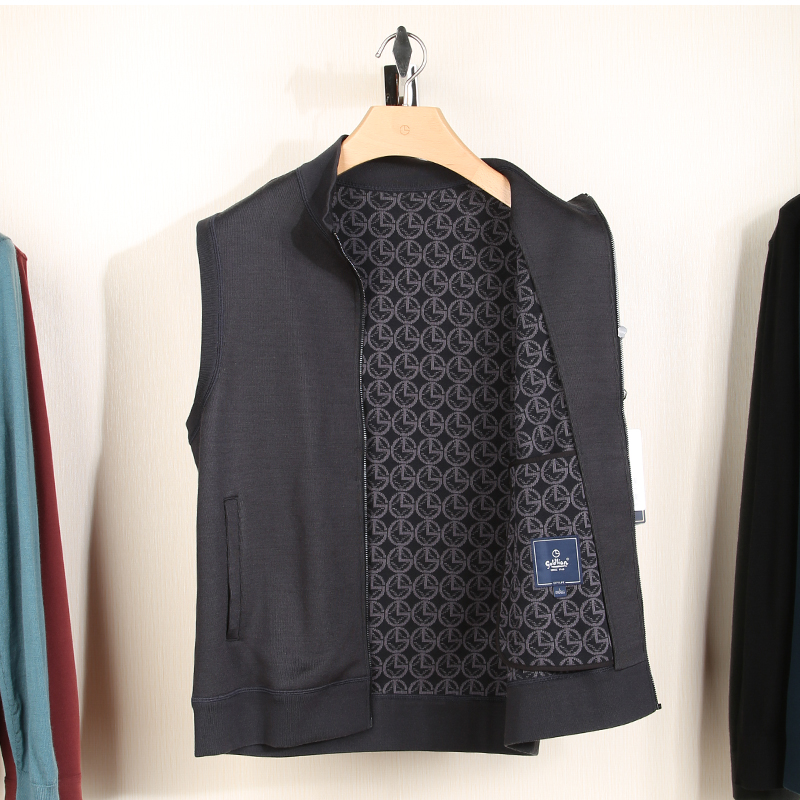 金利来背心外套 秋冬男士休闲含羊毛针织马甲新款MWK22131410-88