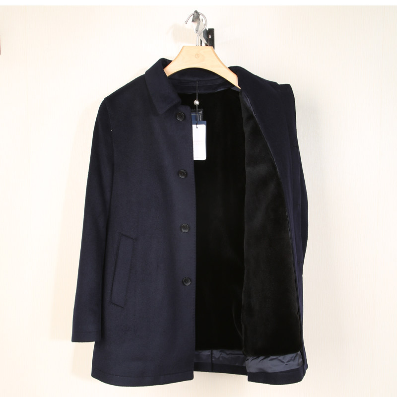 金利来男装外套纯羊绒大衣水貂毛皮尼克服棉服男MNSFB9914155-95