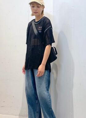日单潮牌rcwb蕾丝纹理镂空T恤