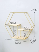 Золотая большая гексагональная железная рама