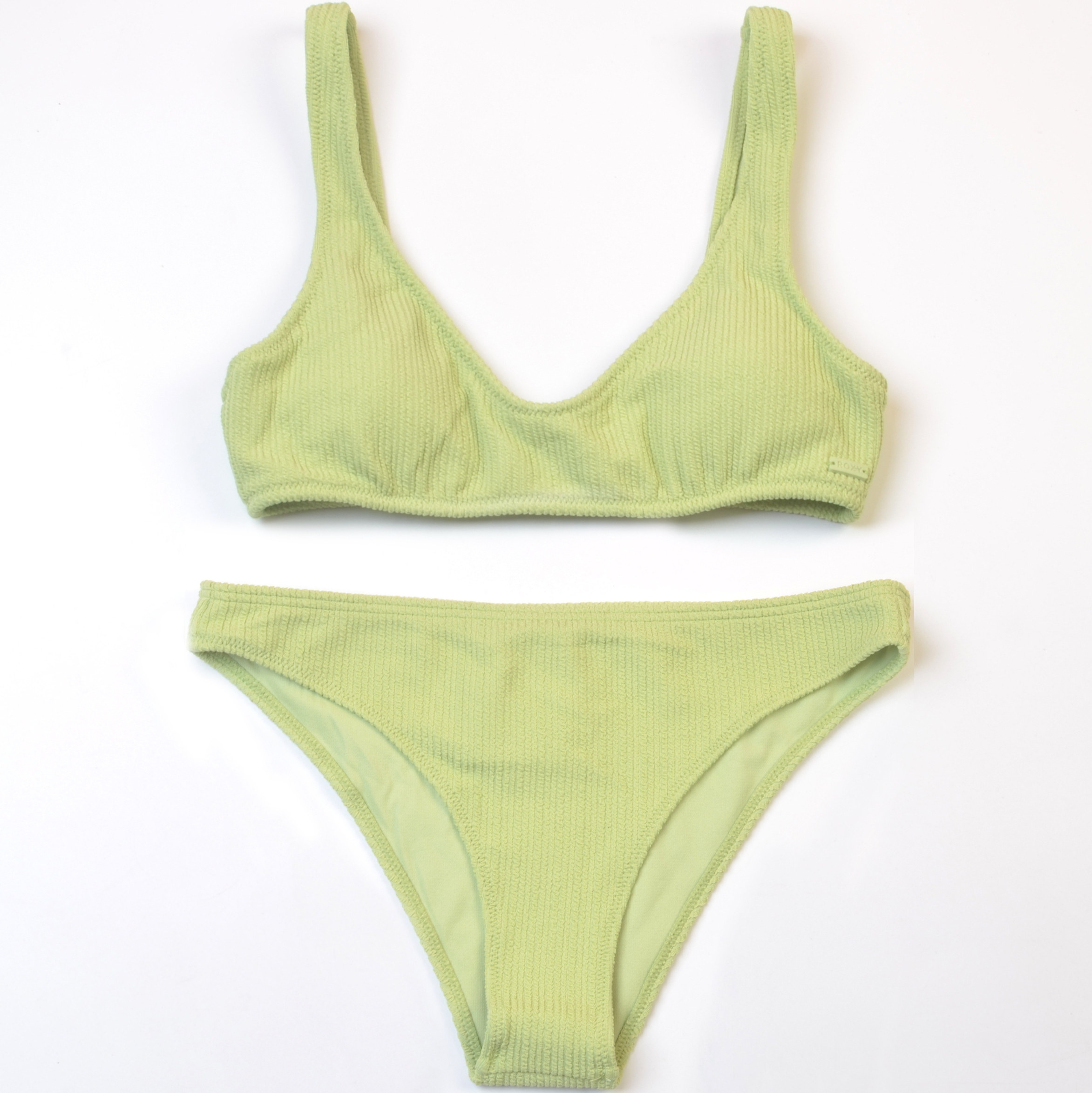 澳洲品牌RO**方领显瘦纯色比基尼海边bikini性感分体泳衣带胸垫