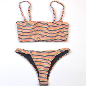 澳洲时尚品牌*V*A海边沙滩印花抹胸性感bikini度假温泉泳装带胸垫