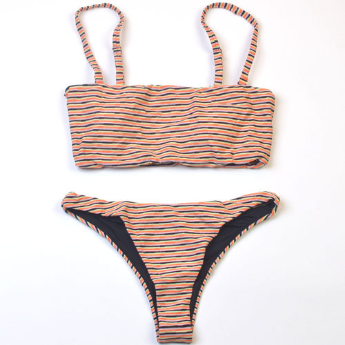 澳洲时尚品牌*V*A海边沙滩印花抹胸性感bikini度假温泉泳装带胸垫