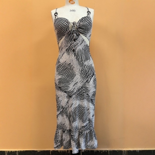 美国设计师品牌Red C**性感时尚度假超长豹纹连衣裙女款