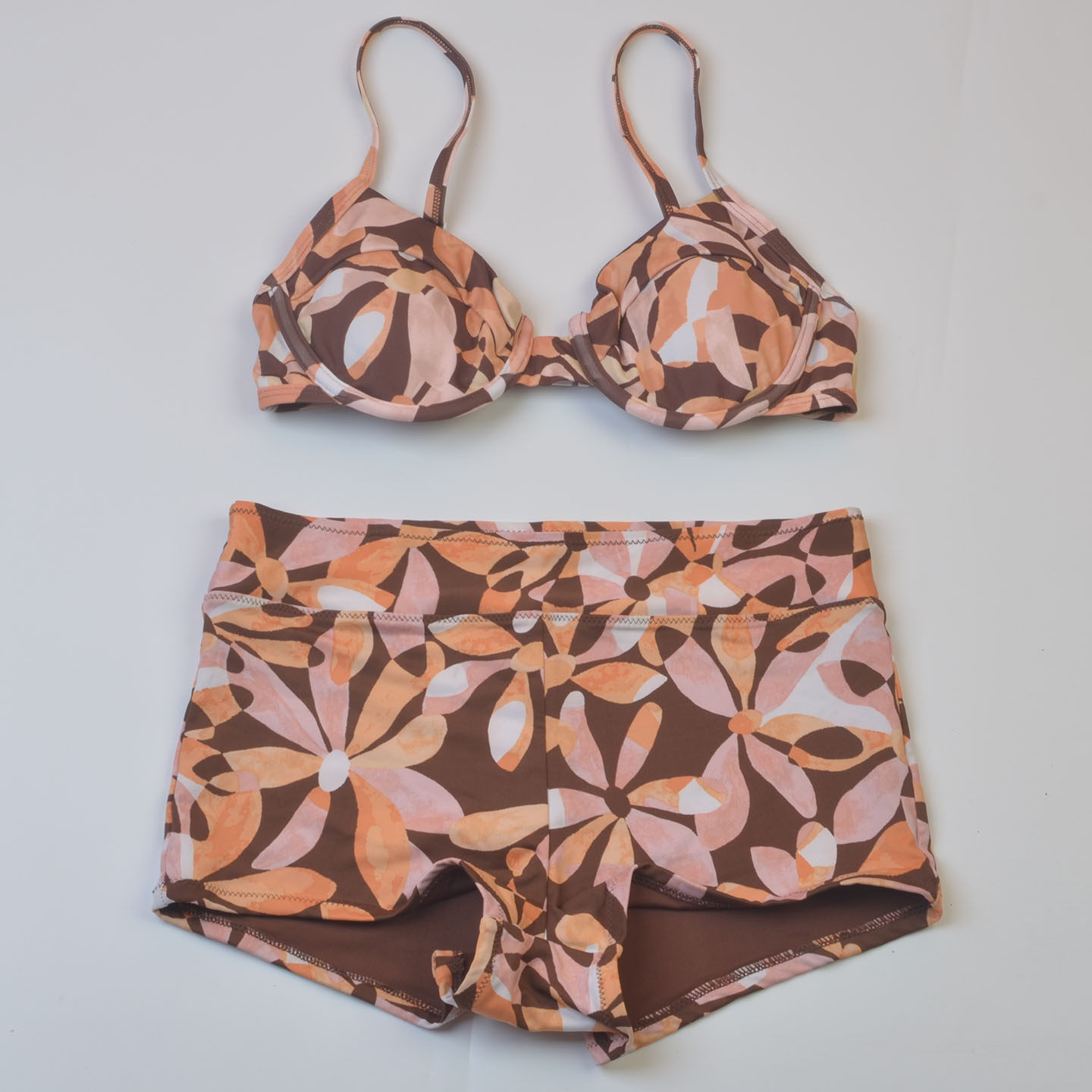 美国品牌Sanc**时尚沙滩度假聚拢性感显瘦印花比基尼分体泳衣女