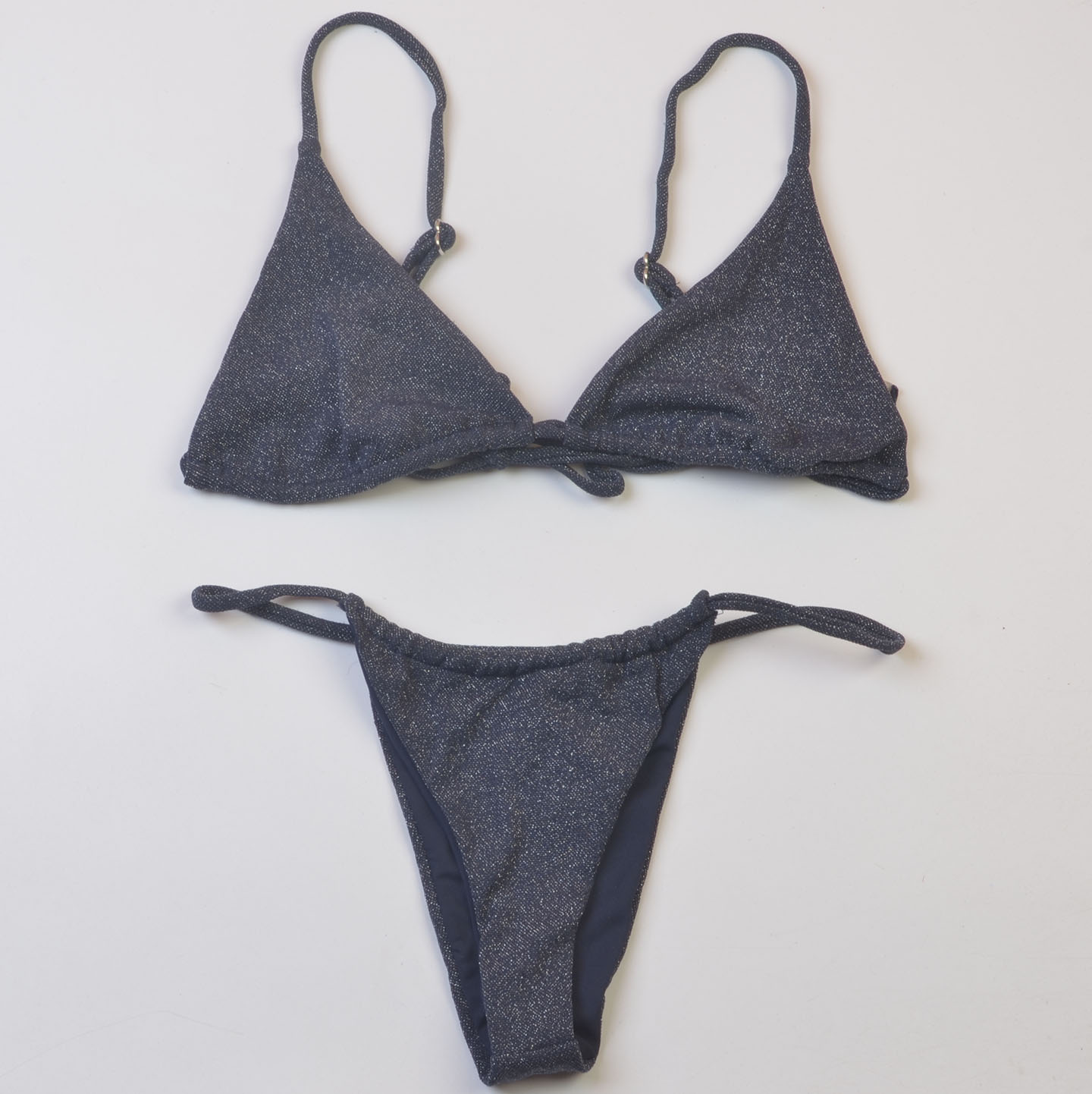多款澳洲品牌bikini海滩纯色比基尼性感可调节细带分体泳衣女