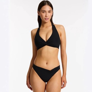 bikini泳装 澳洲高端品牌JE 海边聚拢显瘦纯色高腰比基尼时尚