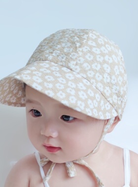 婴儿帽子儿童遮阳帽秋薄款防紫外线男新生儿宝宝防晒太阳帽