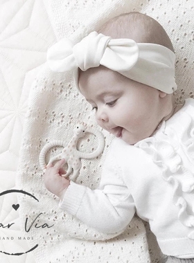 婴儿发带白色宽蝴蝶结公主儿童女宝宝0-12个月新生儿满月ins头饰