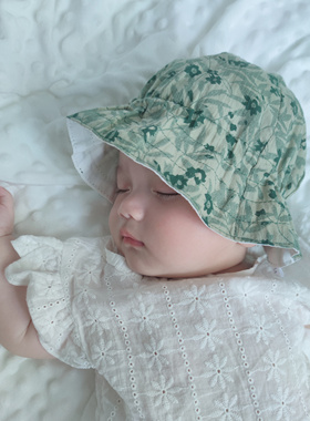 宝宝帽子夏季薄款婴儿男童女童遮阳帽儿童防晒帽渔夫帽夏款太阳帽
