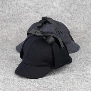 英伦秋冬夏洛克双檐侦探帽羊毛呢夏洛特复古帽子光身鸭舌帽男女潮