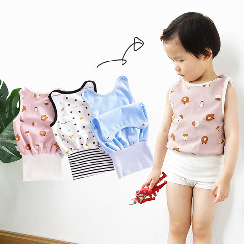 护肚纯棉睡觉小马甲内穿打底衫