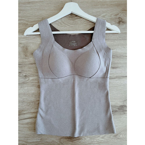 秋冬加绒保暖背心免穿文胸无痕打底上衣塑形收腰收腹保暖内衣大码