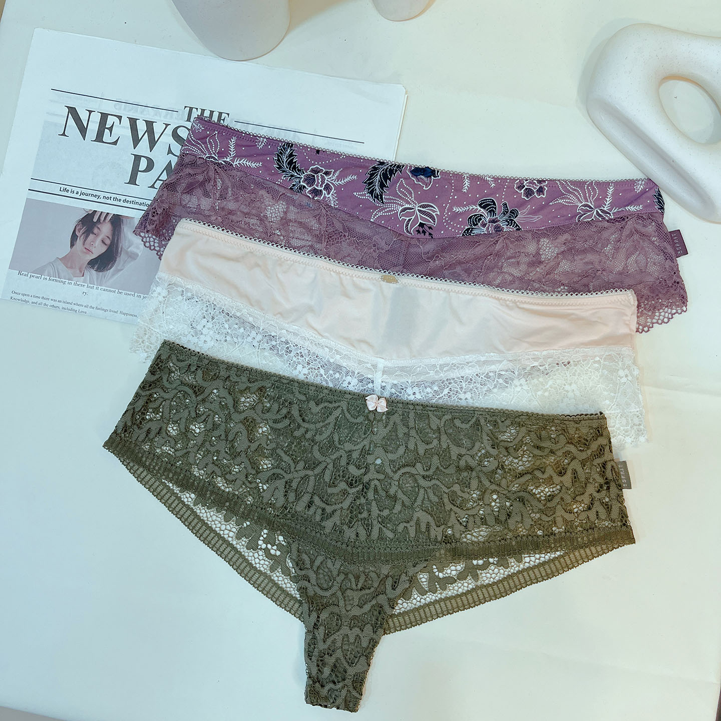 大码内裤女蕾丝薄款夏性感半透明