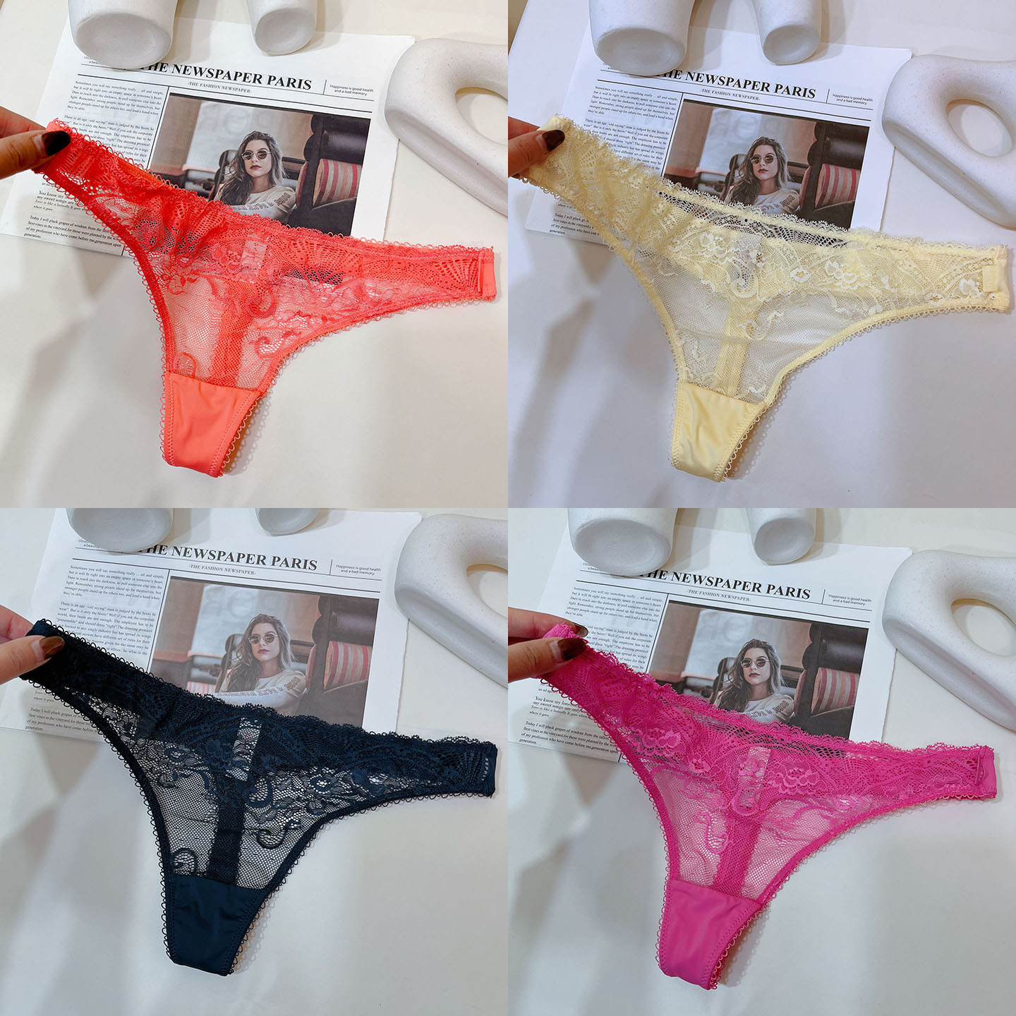 丁字裤女内性感内裤纯欲风高级T裤透明蕾丝情调床上勾人诱惑老公