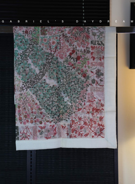 Gabriel's daydream 阿拉善白山羊绒 春夏法式花型款 山羊绒围巾1