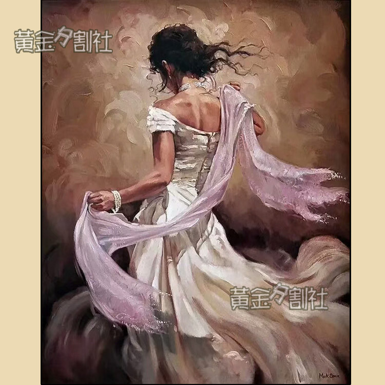 欧式舞蹈装饰画纯手绘跳舞人物画玄关隔断酒店样房别墅挂画Dancer图片