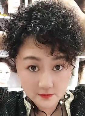 假发卷发小卷假发真头发羊毛卷可水洗额头蓬松假发片头顶中老年