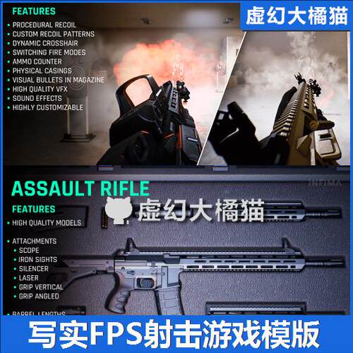 UE5虚幻 Realistic Assault Rifle Template 写实FPS射击游戏模板