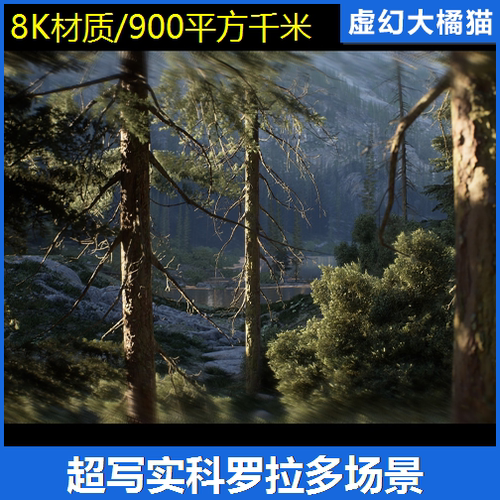 UE4虚幻5 Colorado Nature Landscape 科罗拉多松针森林岩石场景