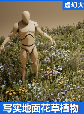 UE5虚幻 Foliage VOL.17 - Ground Plants 写实野花野草植物模型