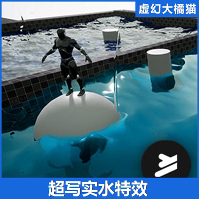 UE4虚幻5 Realistic Water VFX 写实水海浪雨水滴喷洒模拟特效包