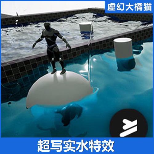 UE4虚幻5 Realistic Water VFX 写实水海浪雨水滴喷洒模拟特效包