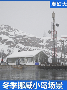 UE5 Norwegian Winter Island Village Megapack挪威冬季雪岛场景