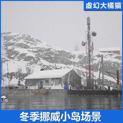 UE5 Norwegian Winter Island Village Megapack挪威冬季雪岛场景