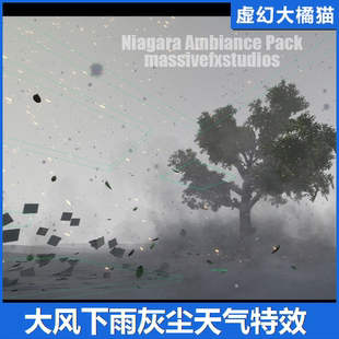UE4虚幻5 Niagara Ambiance Fx Pack 1 雨雪风沙尘氛围粒子特效