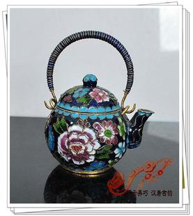 提籃茶壺擺件 瑞唐 景泰藍銀藍花絲 20款 70年代老外貿