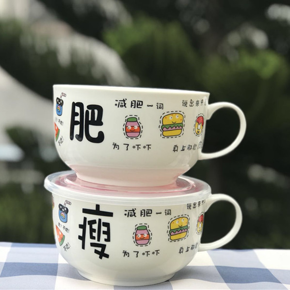 Japanese style Doraemon ceramic cup with cover