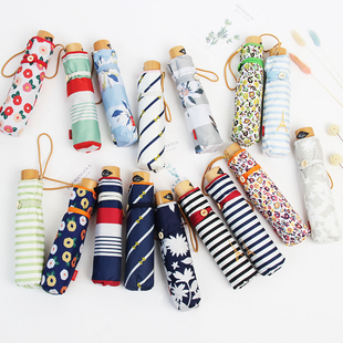 日韩小清新yoco伞正品 超轻短黑胶折叠防紫外线遮太阳伞两用晴雨伞