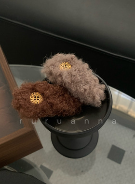 韩系仿羊羔毛毛绒刘海BB夹发卡