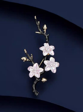 国风梅花胸针高档女精致复古花朵