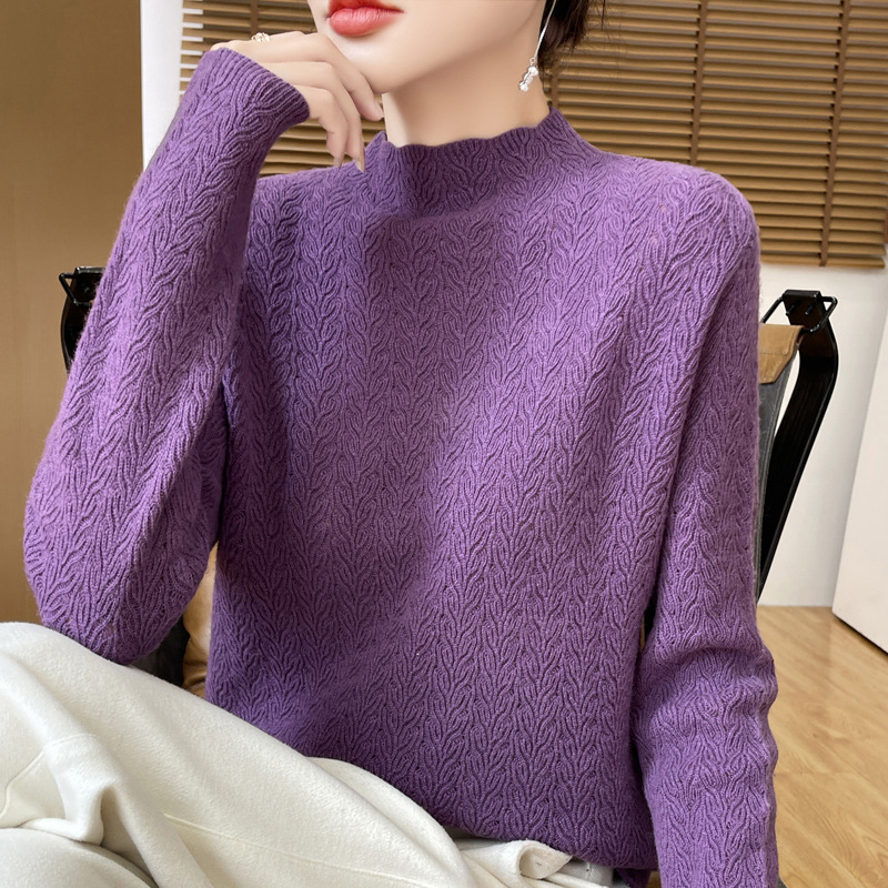 套头内搭半高领毛衣安毛针织衫