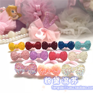 儿童戒指女童饰品宝石水钻蝴蝶结公主可爱卡通玩具礼物盒装戒指环